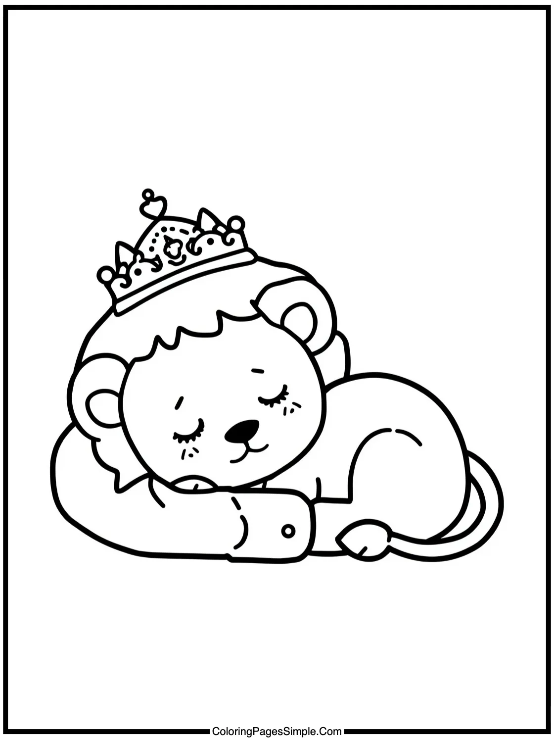 Kawaii Lion Cub taking a royal nap.