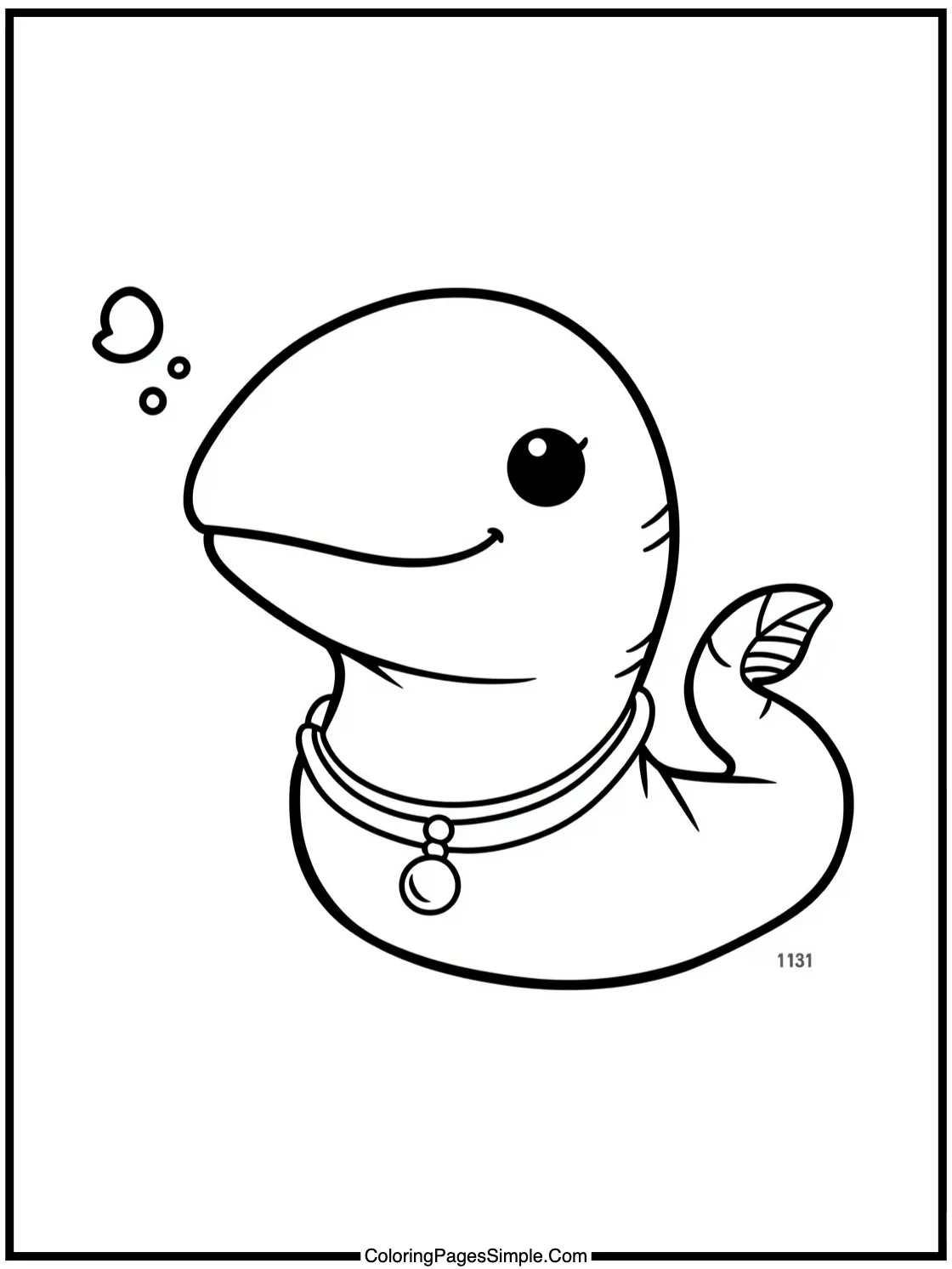Kawaii Moray Eel wearing a necklace.