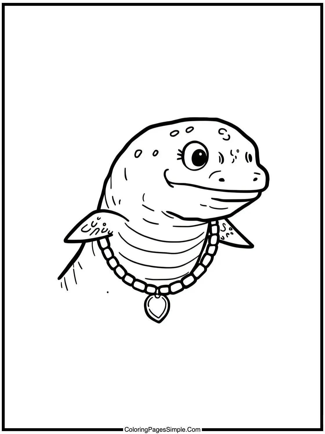 Kawaii Moray Eel wearing a necklace.