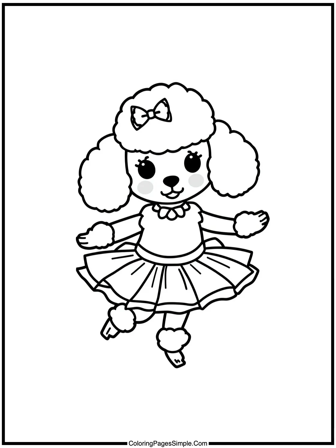 Kawaii Poodle dancing in a tutu.