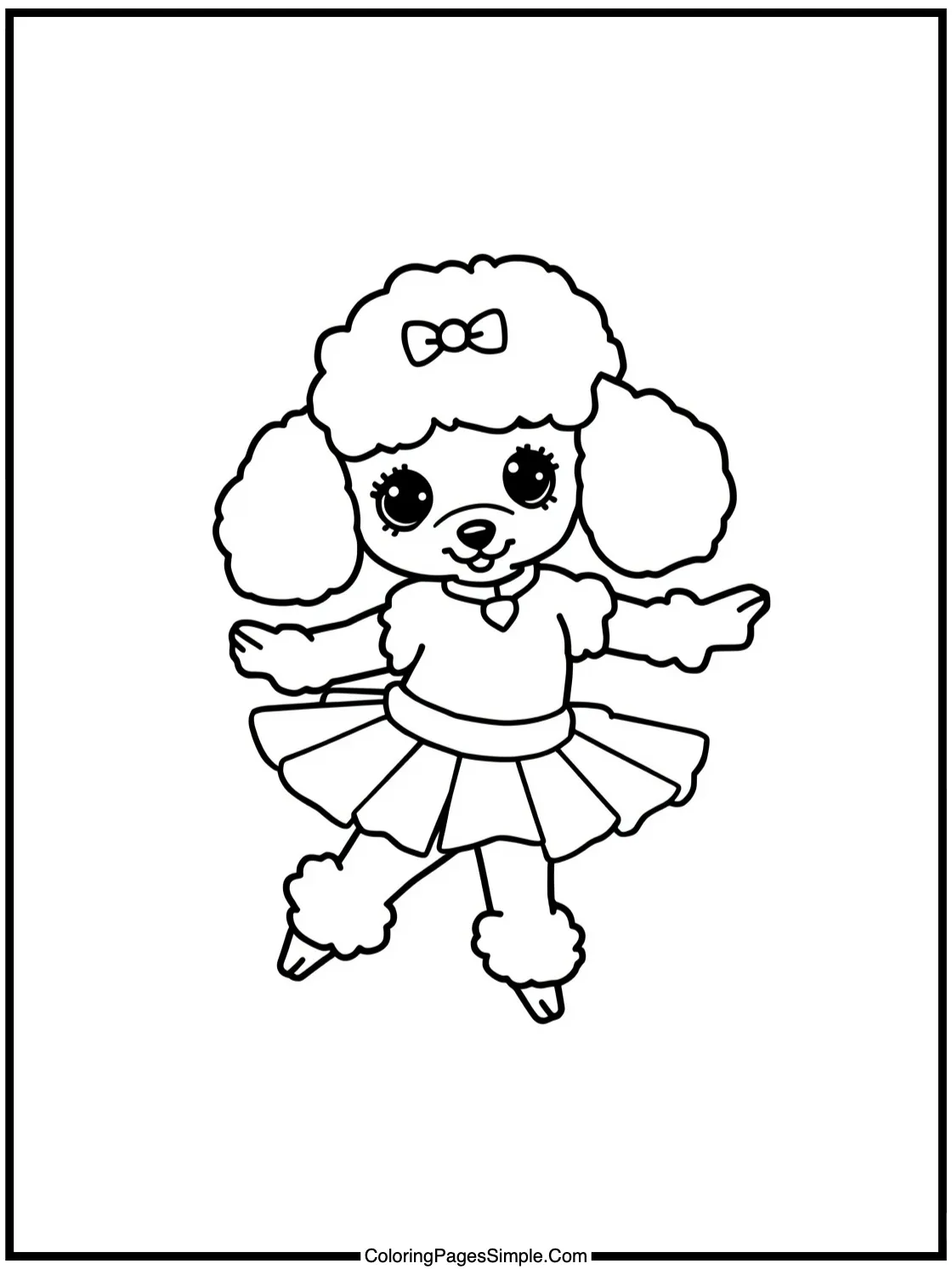 Kawaii Poodle dancing in a tutu.