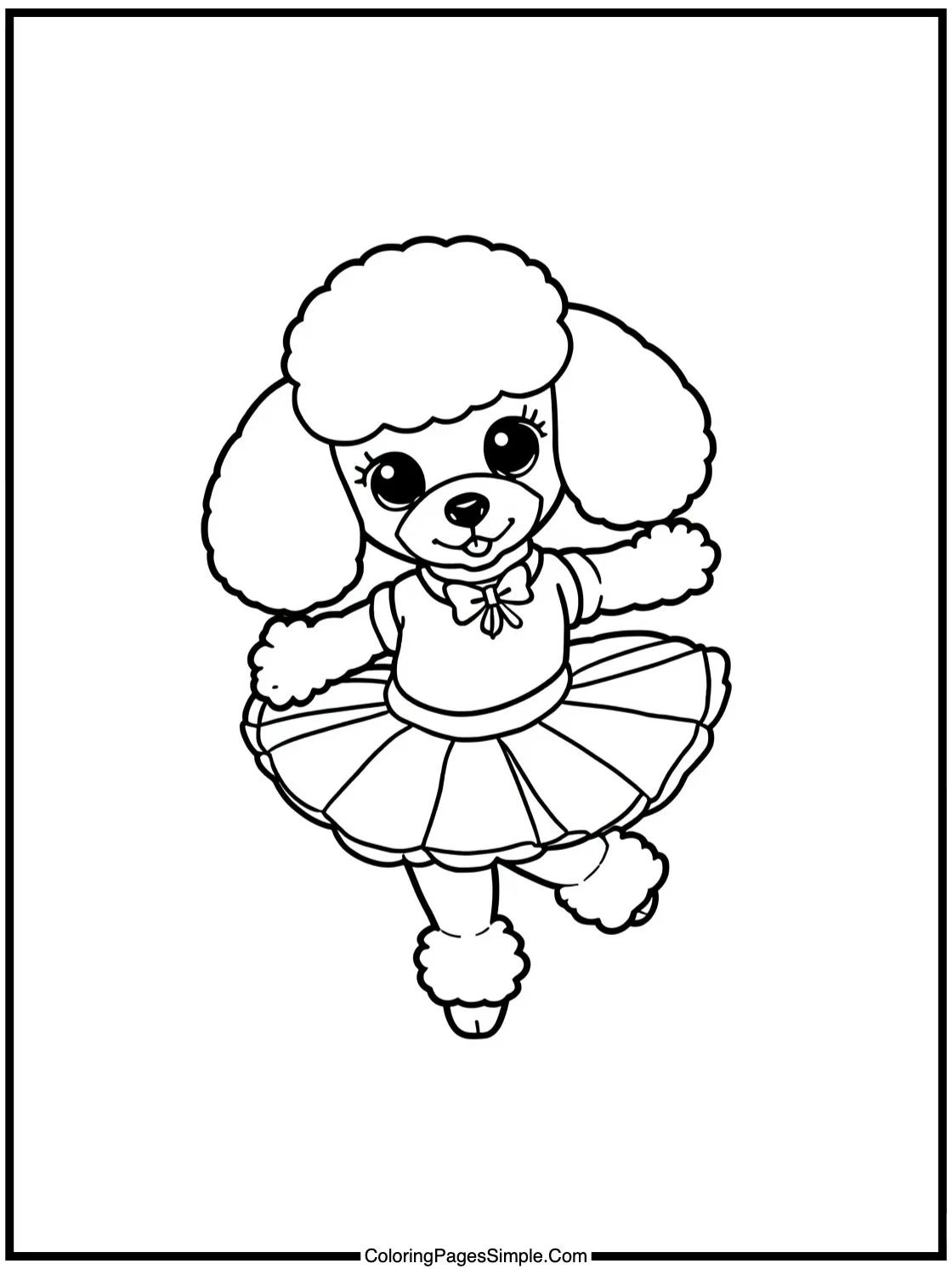 Kawaii Poodle dancing in a tutu.