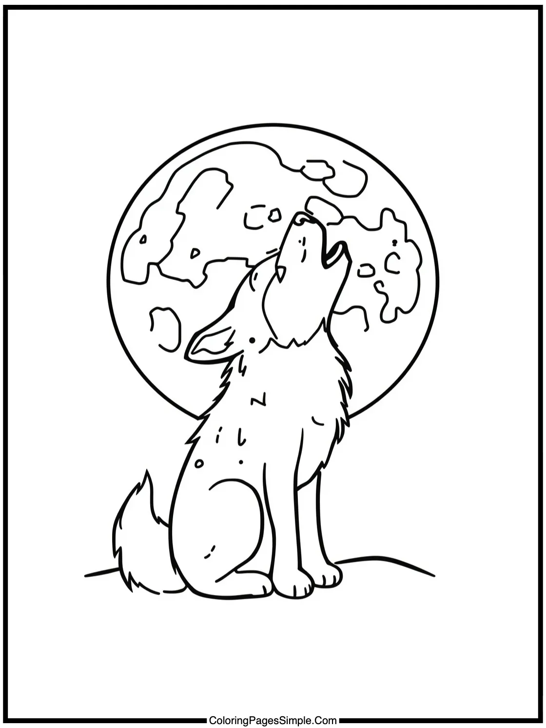 Kawaii Wolf howling at the candy moon.
