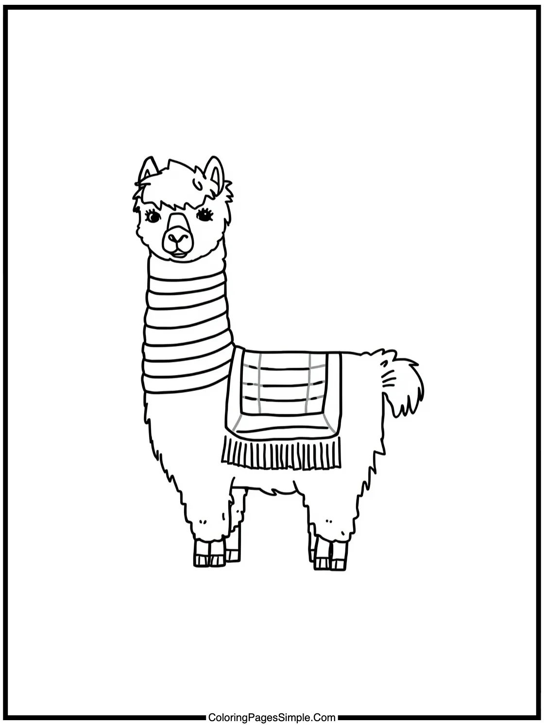 Little Llama wearing a striped poncho.