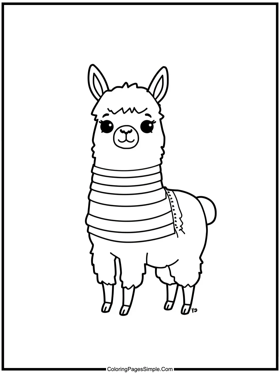 Little Llama wearing a striped poncho.