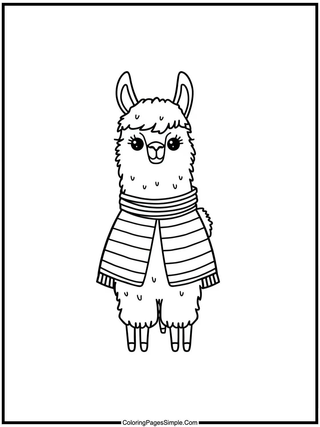 Little Llama wearing a striped poncho.