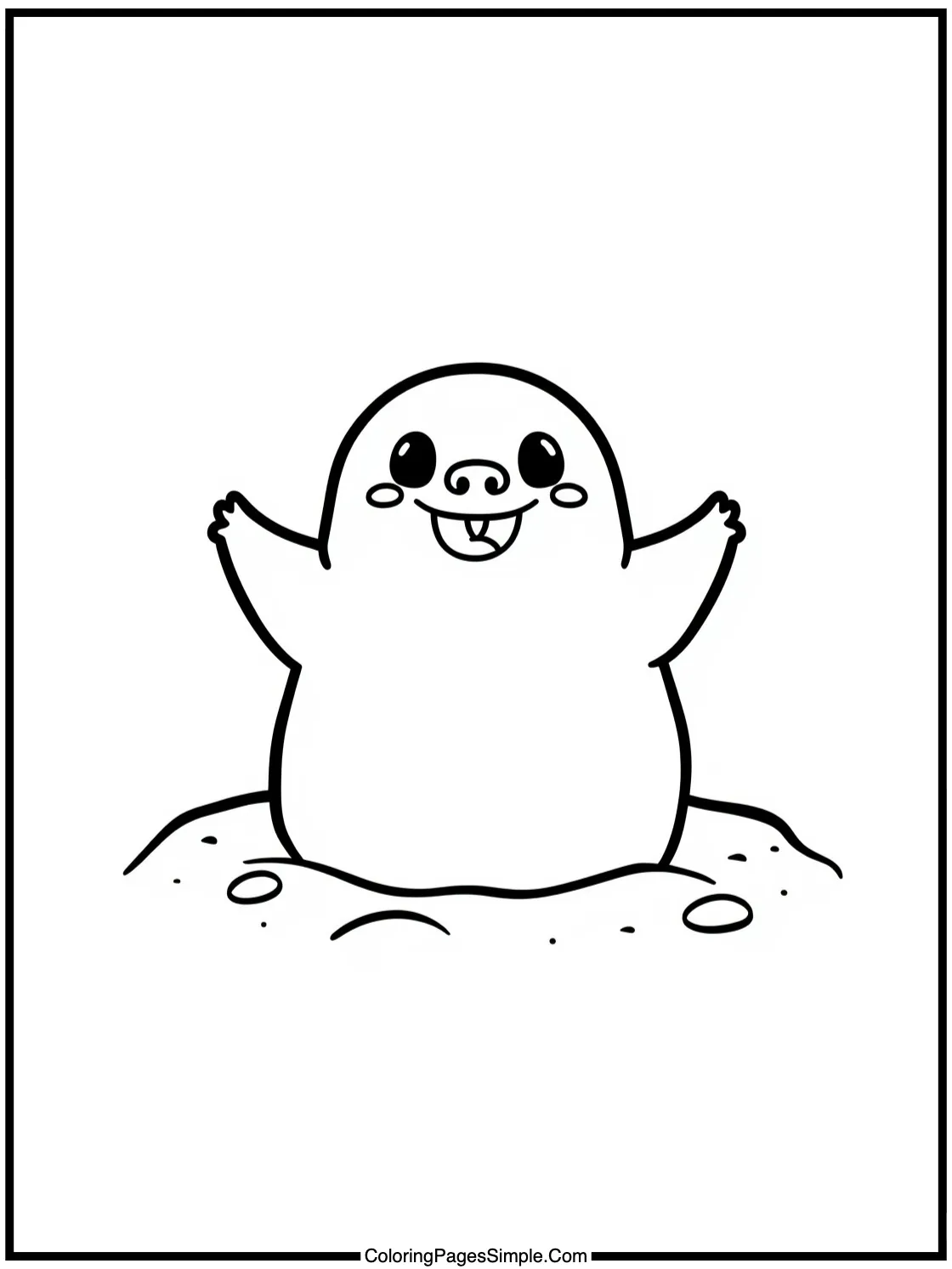 Little Mole popping out of ground happily.