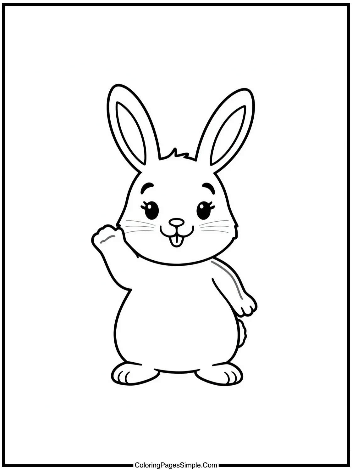 Little bunny waving a cheerful hello.