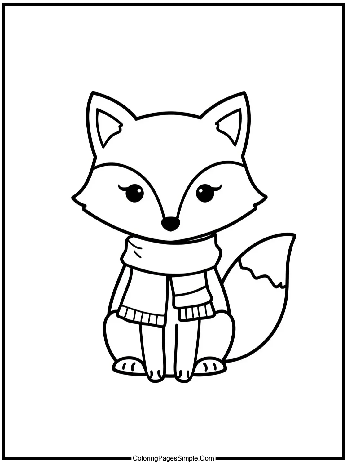 Little fox wearing a cozy scarf.