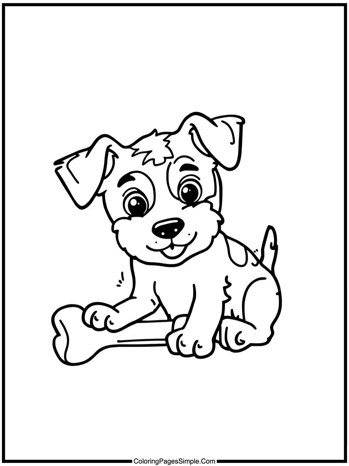 Little terrier playing with rubber bone.