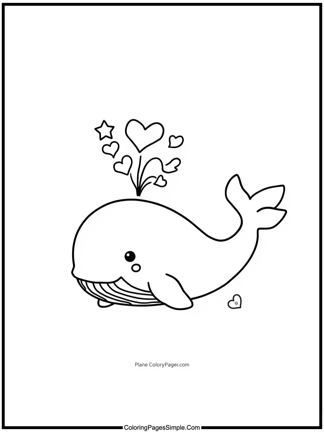 Little whale spouting hearts and stars.