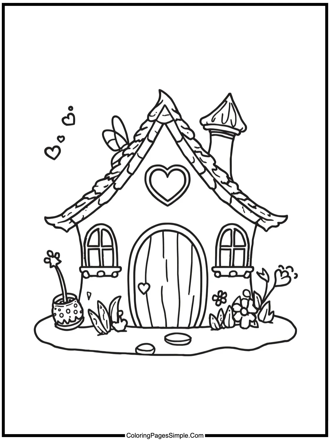 Magical Fairy House with Heart Shaped Door.