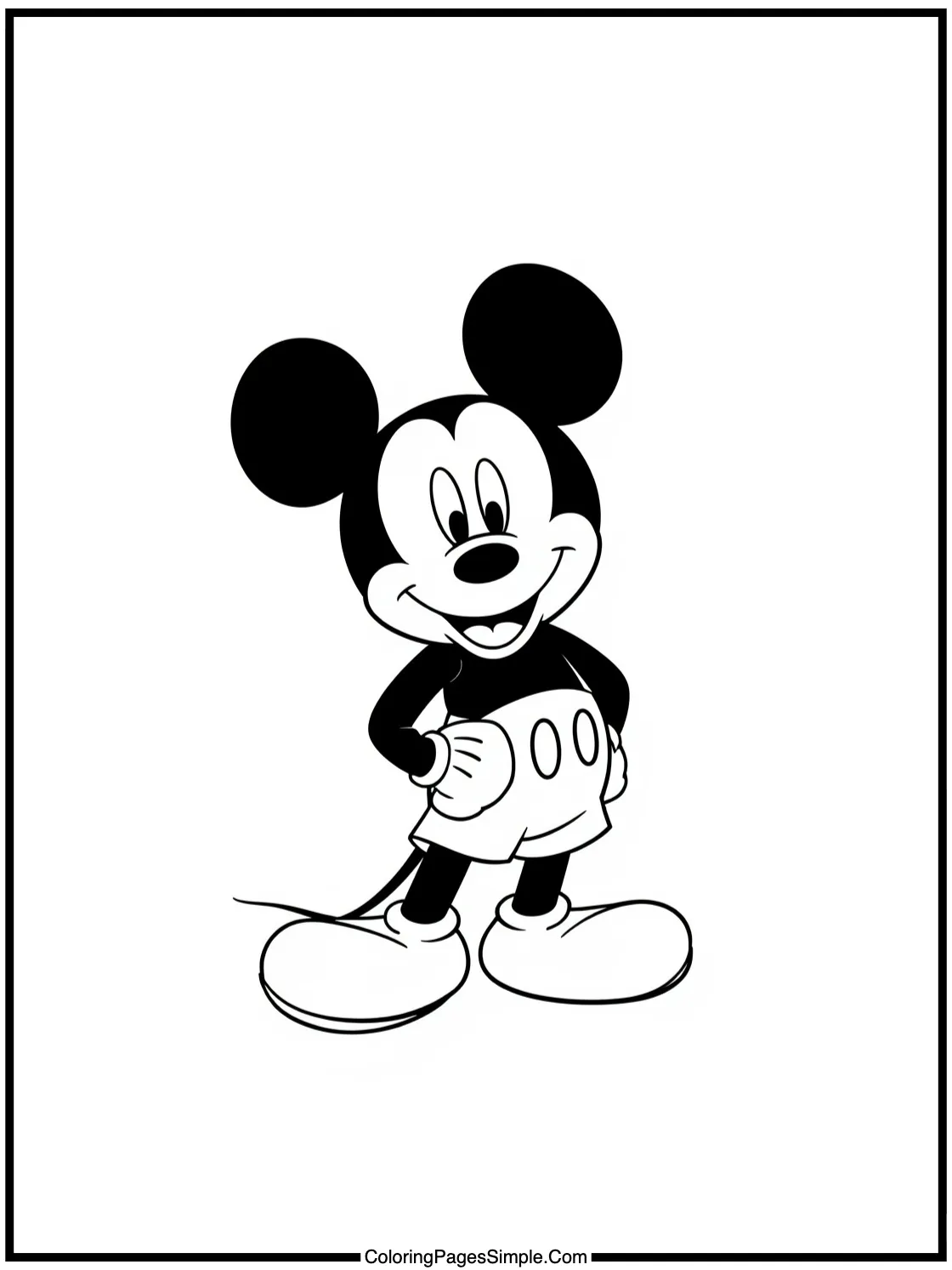 Mickey Mouse Coloring Page painting a picture