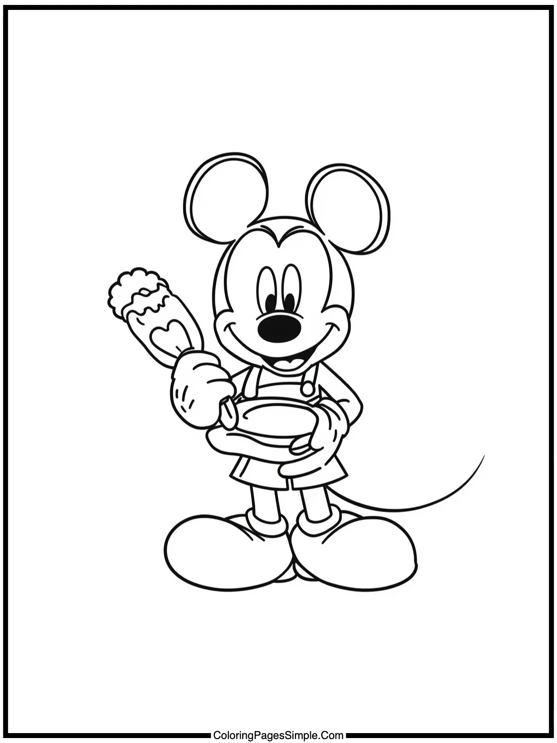 Mickey Mouse Coloring Page baking cookies