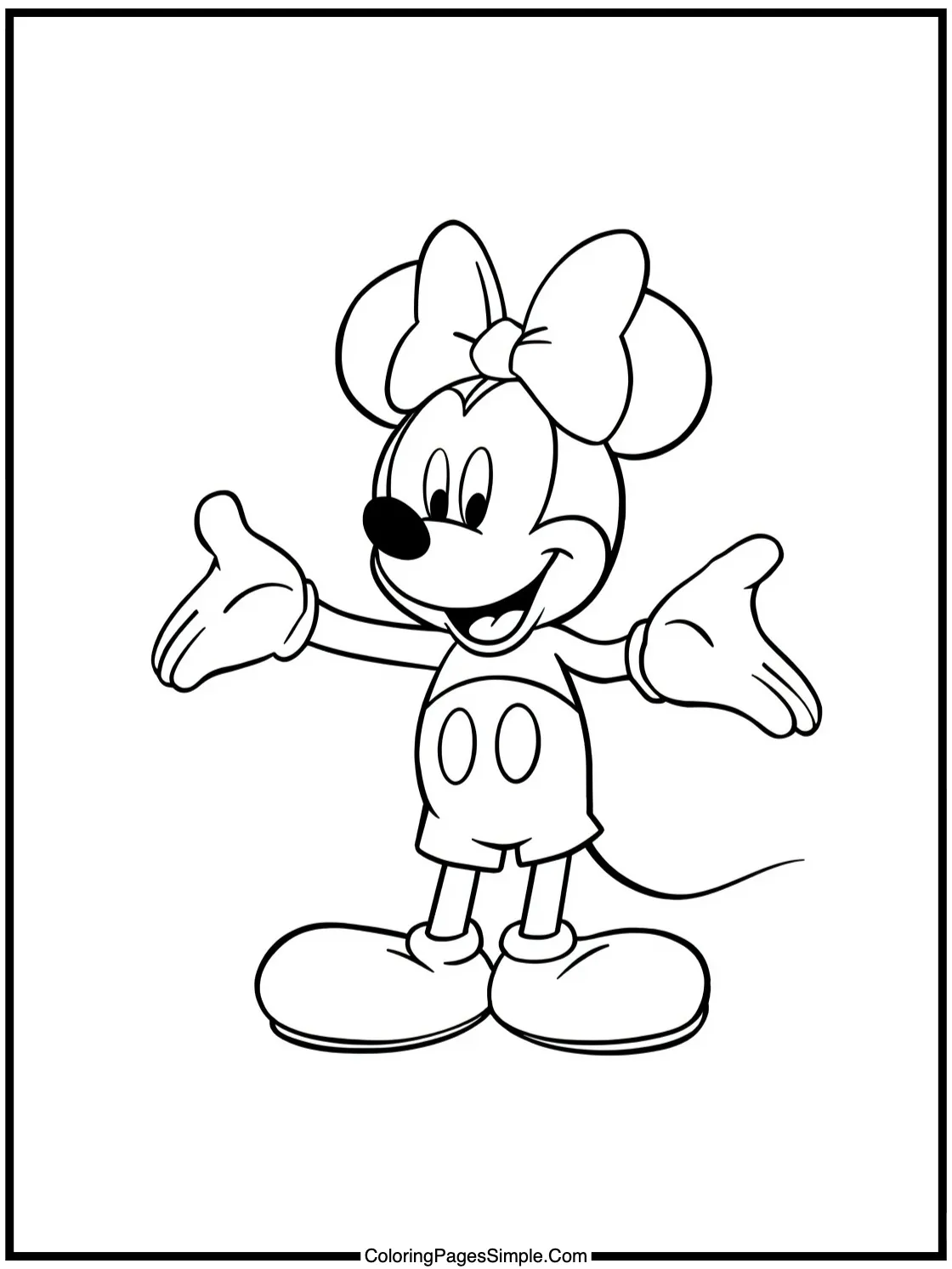 Mickey Mouse Coloring Page sharing a snack