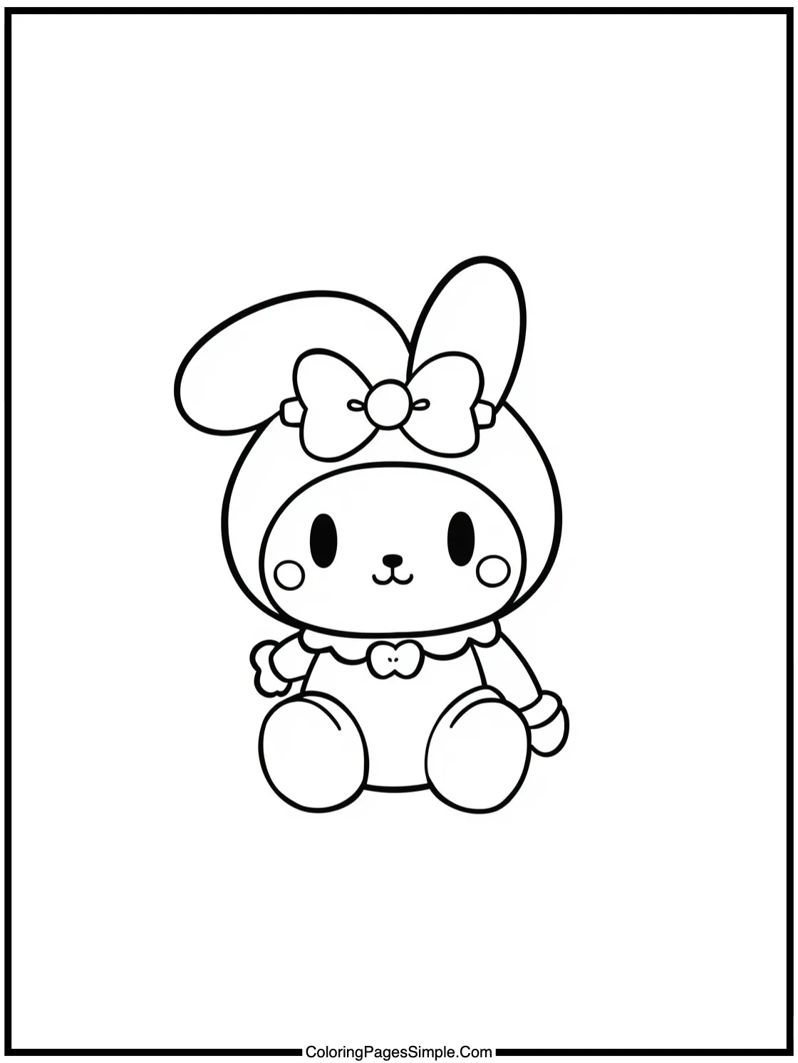 My Melody Coloring Page making friends