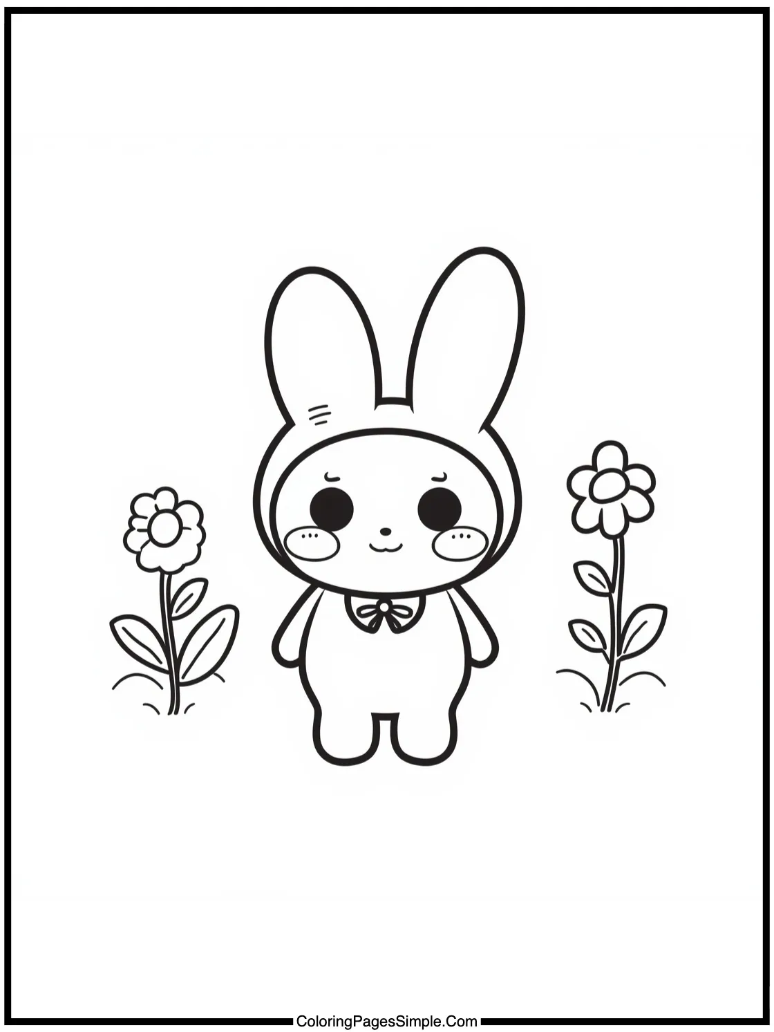 My Melody Coloring Page planting seeds