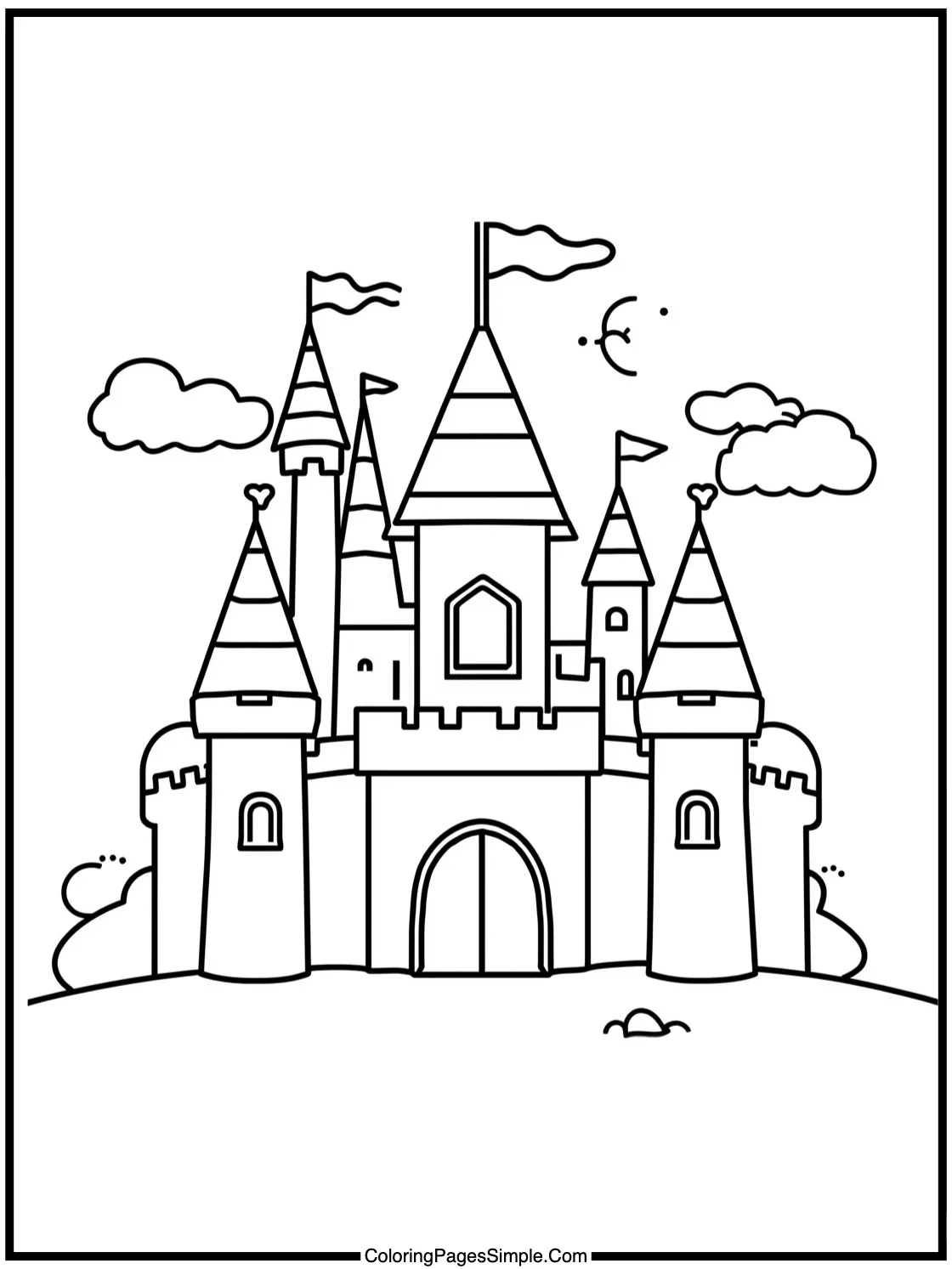 My Melody Coloring Page building castles