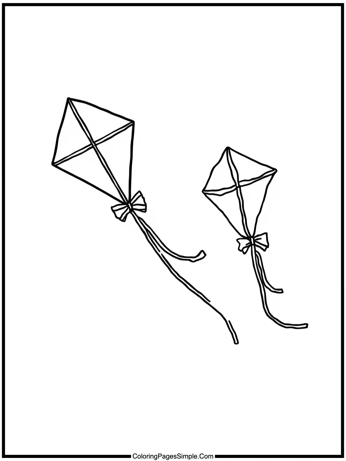 My Melody Coloring Page flying kites