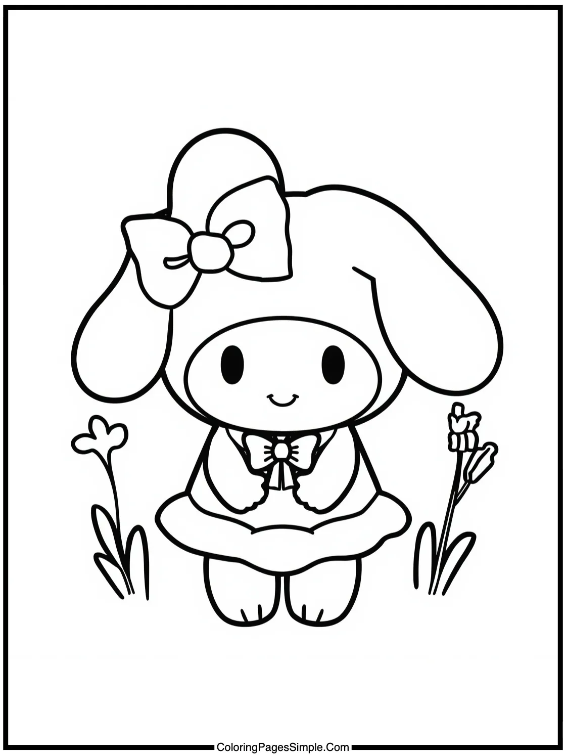 My Melody Coloring Page reading stories
