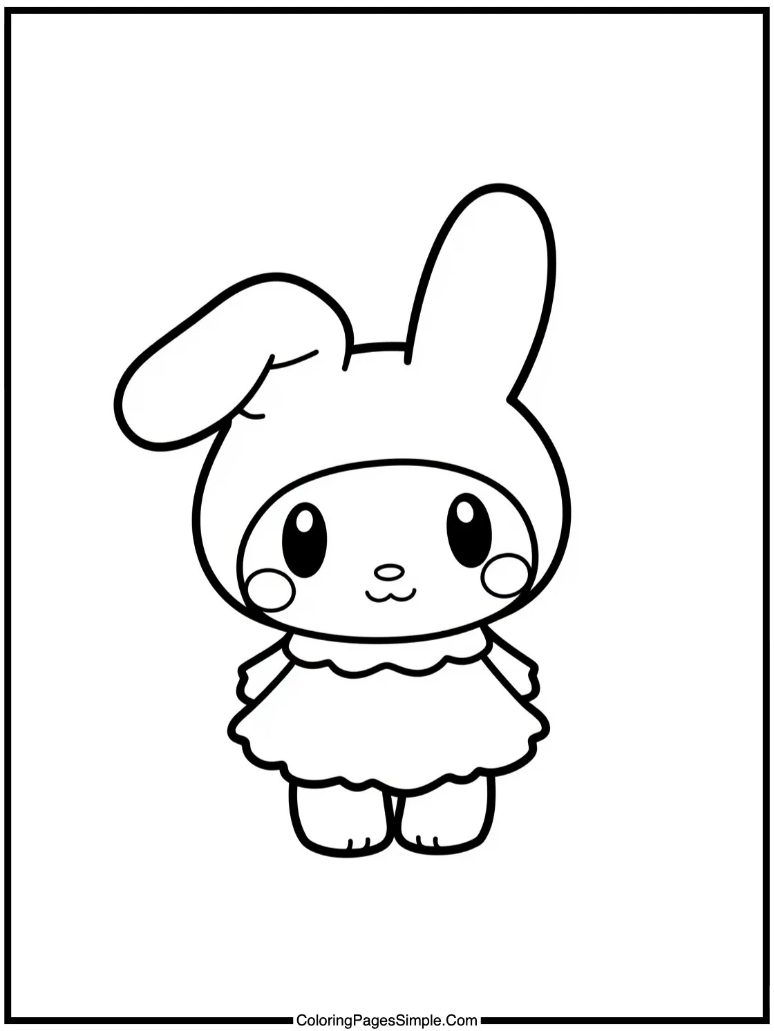My Melody Coloring Page drawing hearts