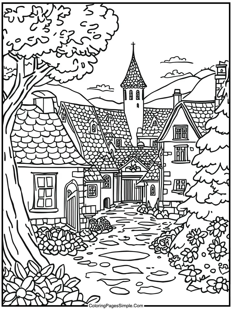  charming village background