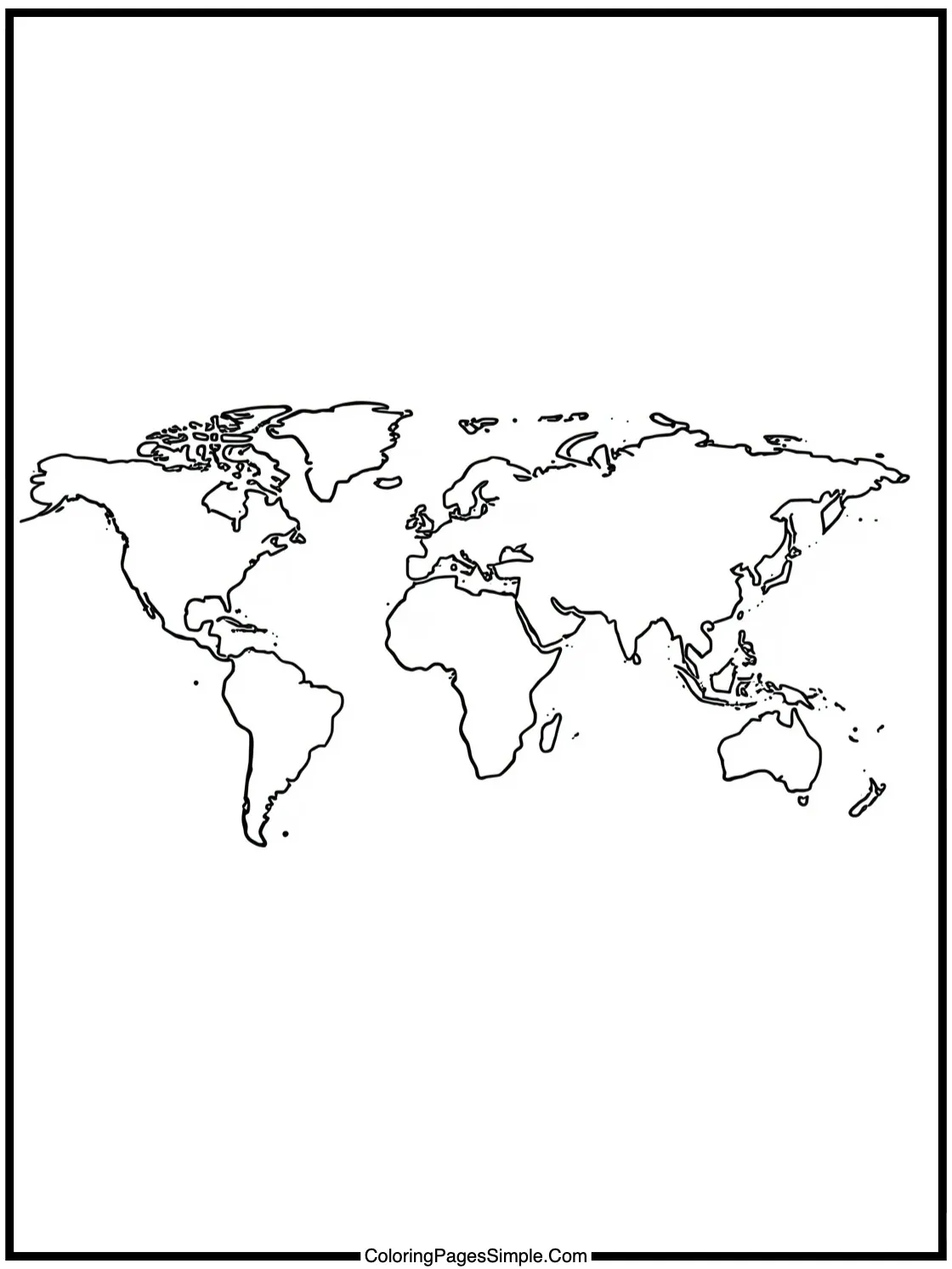 Santa Coloring Page checking his global map.