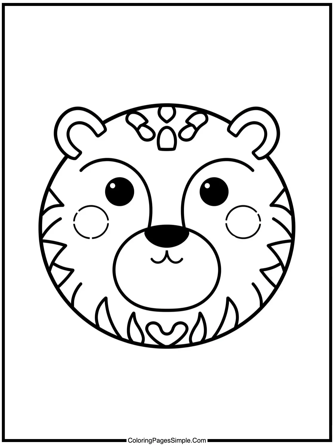 Simple Mandala with Cute Animal Faces.