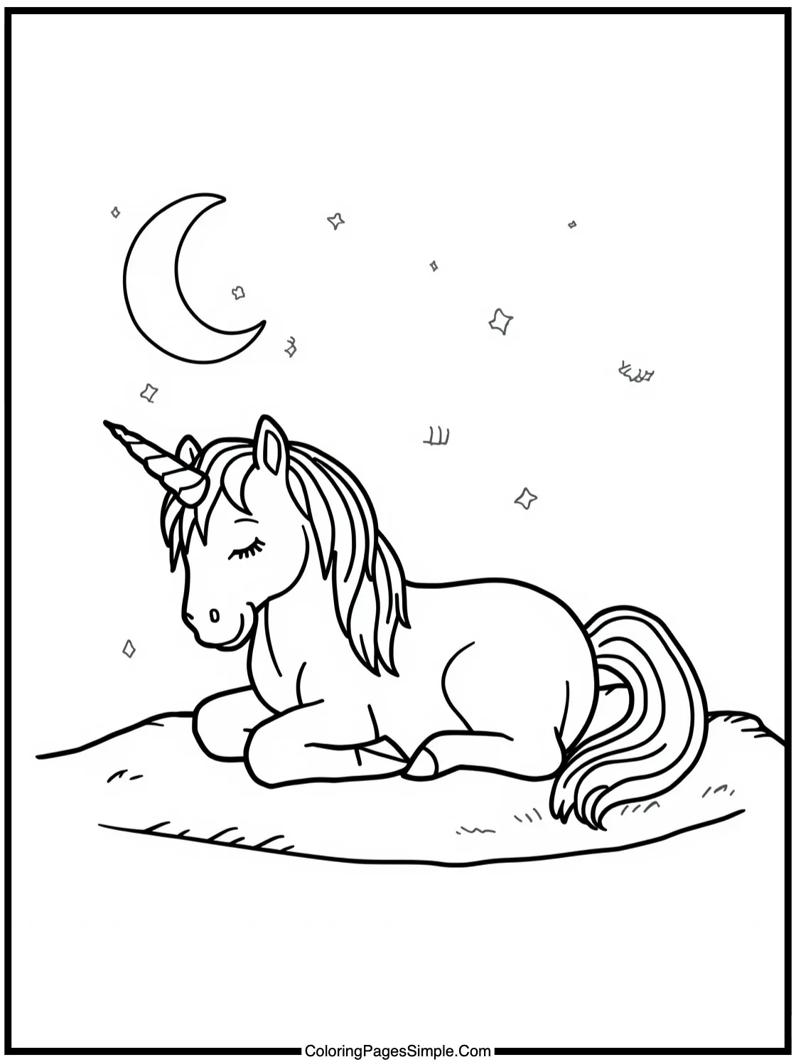 Sleeping Centaur Under a Moonlit Sky.