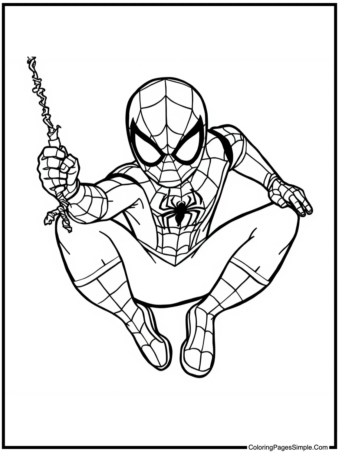 Spider Man Coloring Page painting a picture