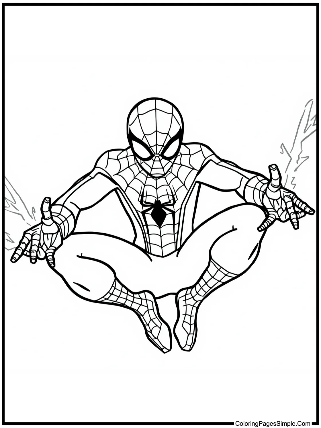 Spider Man Coloring Page reading a book