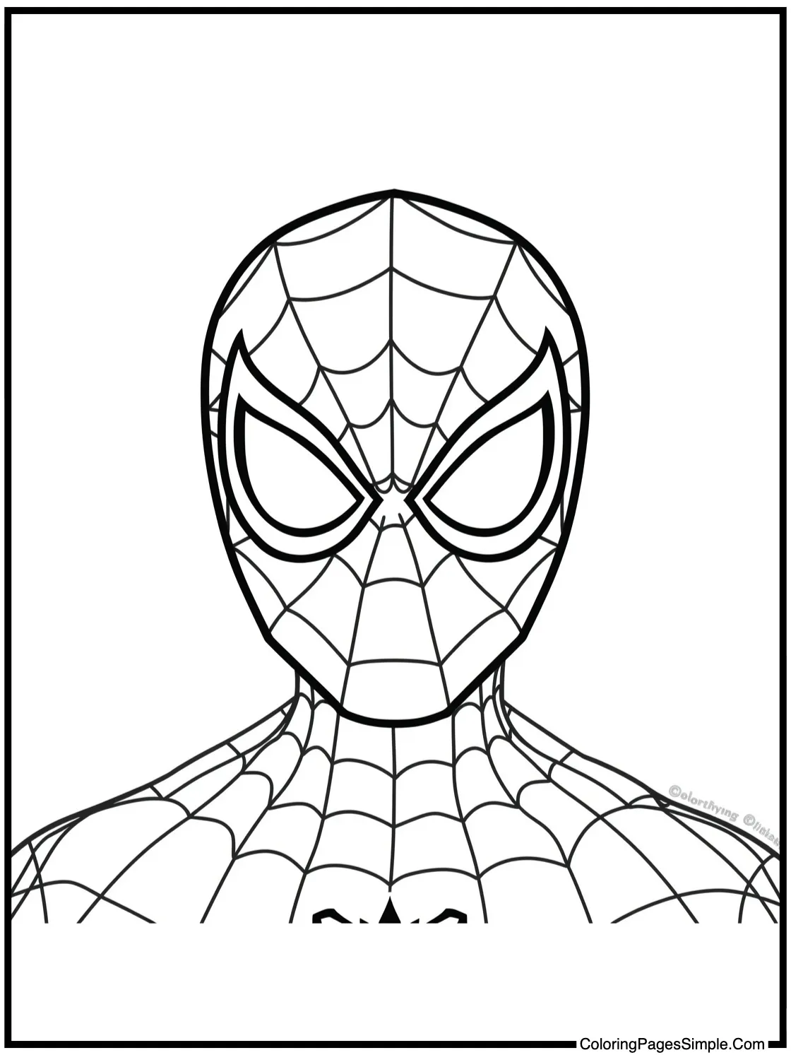 Spider Man Coloring Page smiling happily