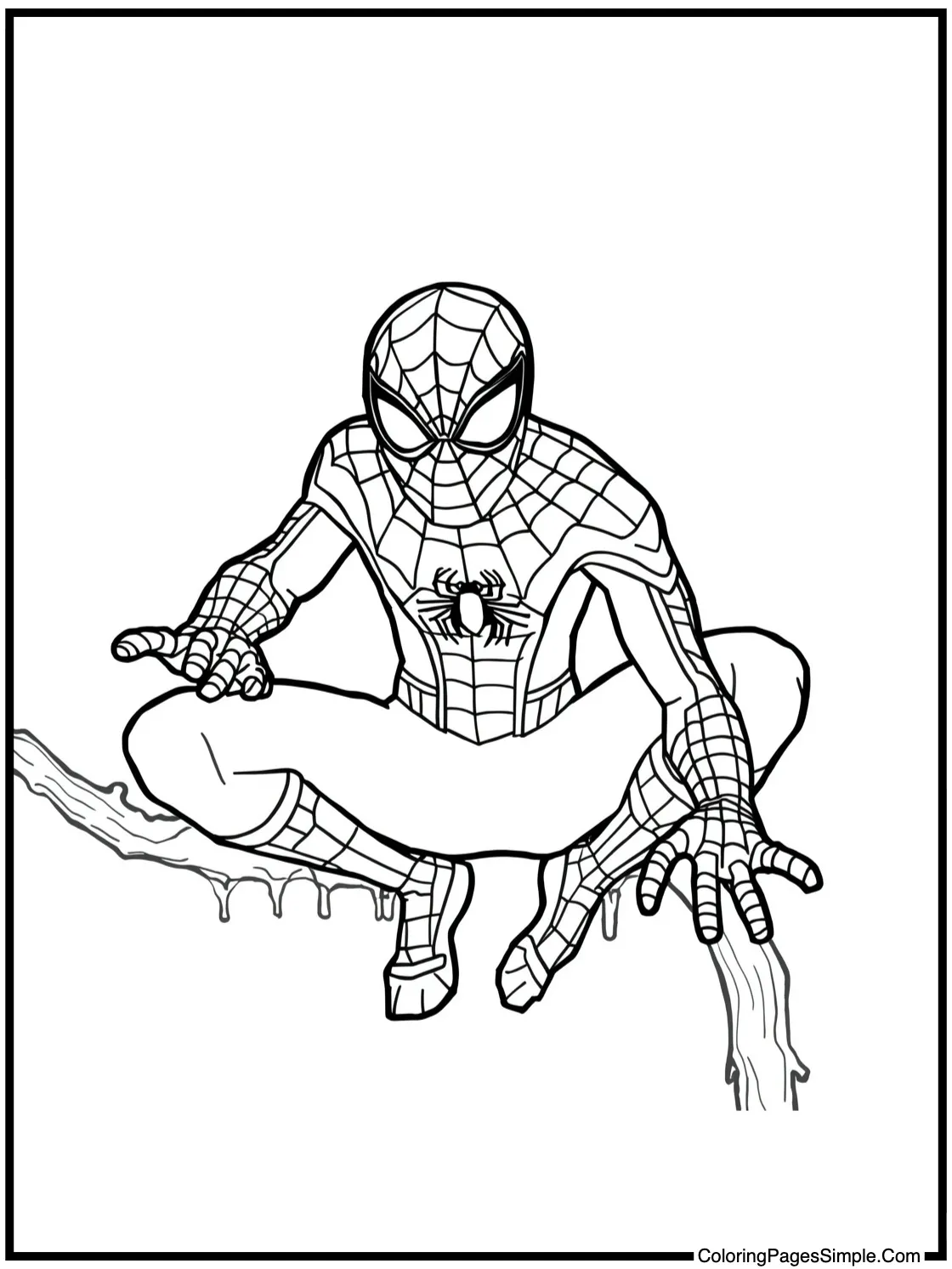 Spider Man Coloring Page visiting the zoo