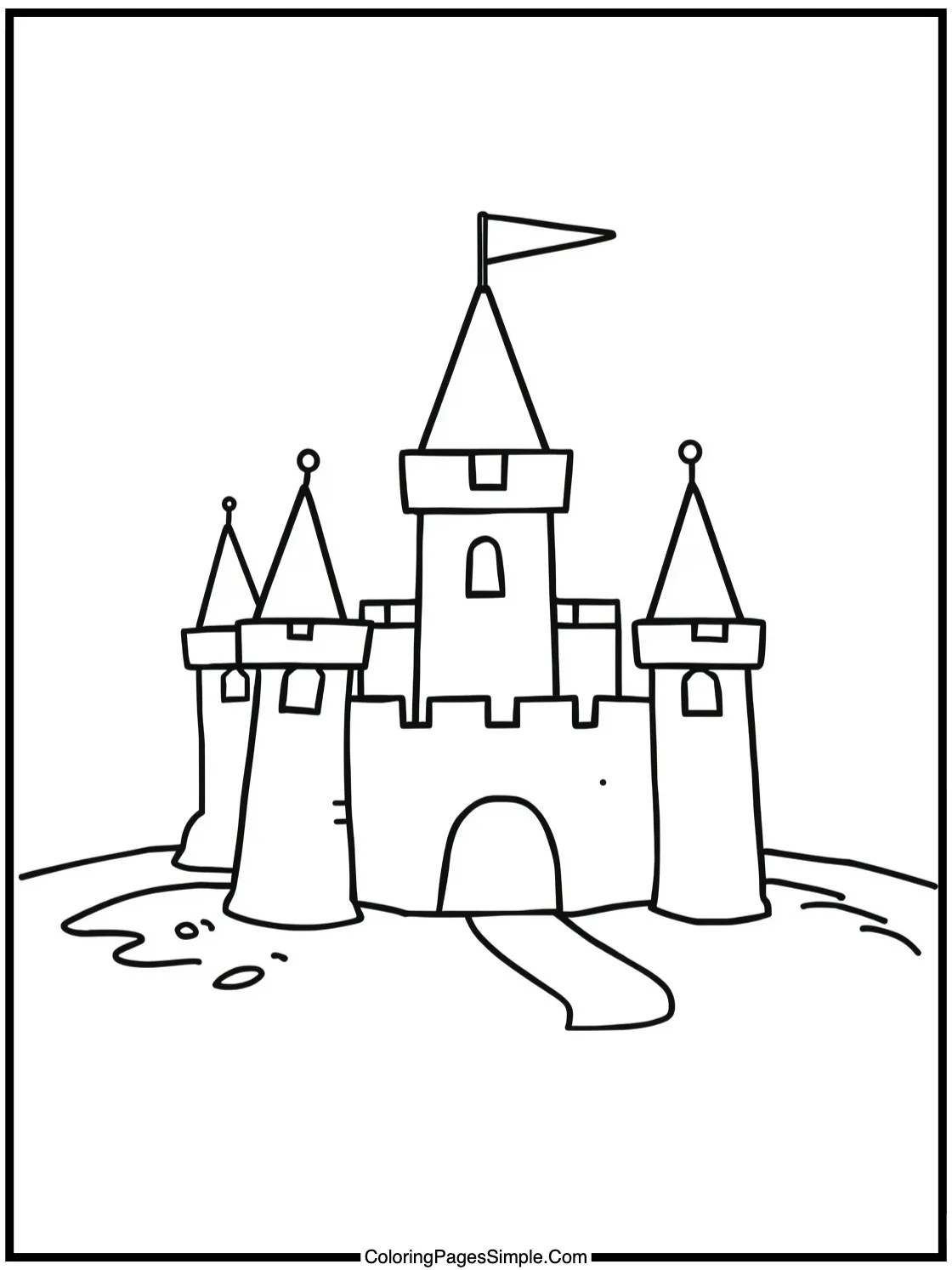 Strawberry Shortcake Coloring Page building a sandcastle