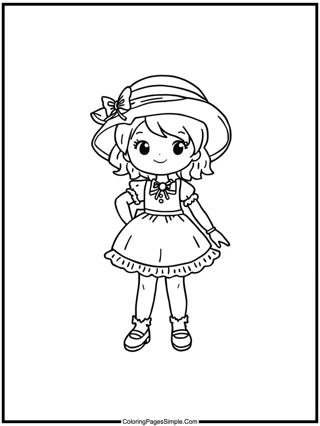 Strawberry Shortcake Coloring Page playing dress-up fun