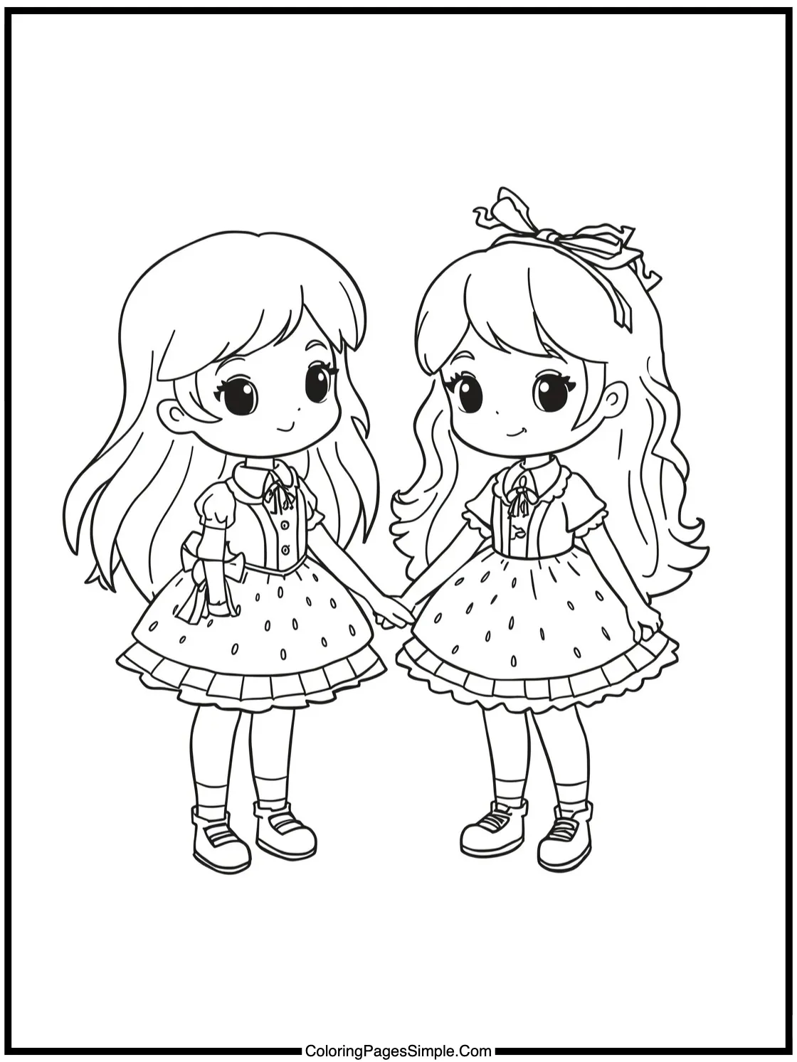 Strawberry Shortcake Coloring Page making new friends