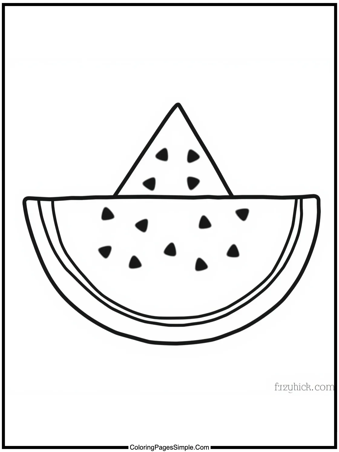 Summer Coloring Page watermelon slice delight