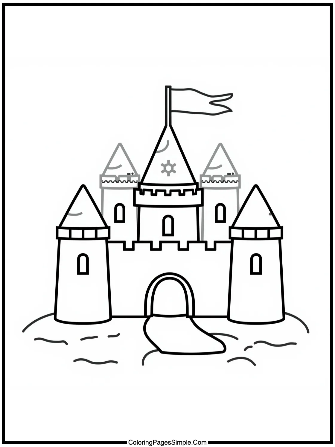 Summer Coloring Page sandcastle building contest