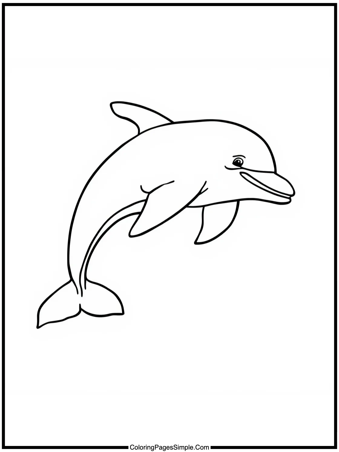 Summer Coloring Page friendly dolphin jumping
