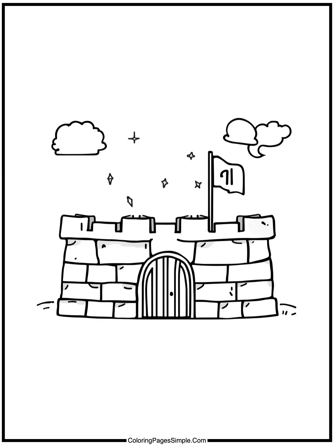 Superhero Coloring Page building a fort
