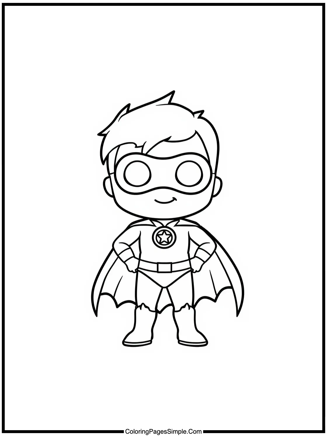 Superhero Coloring Page playing with toys