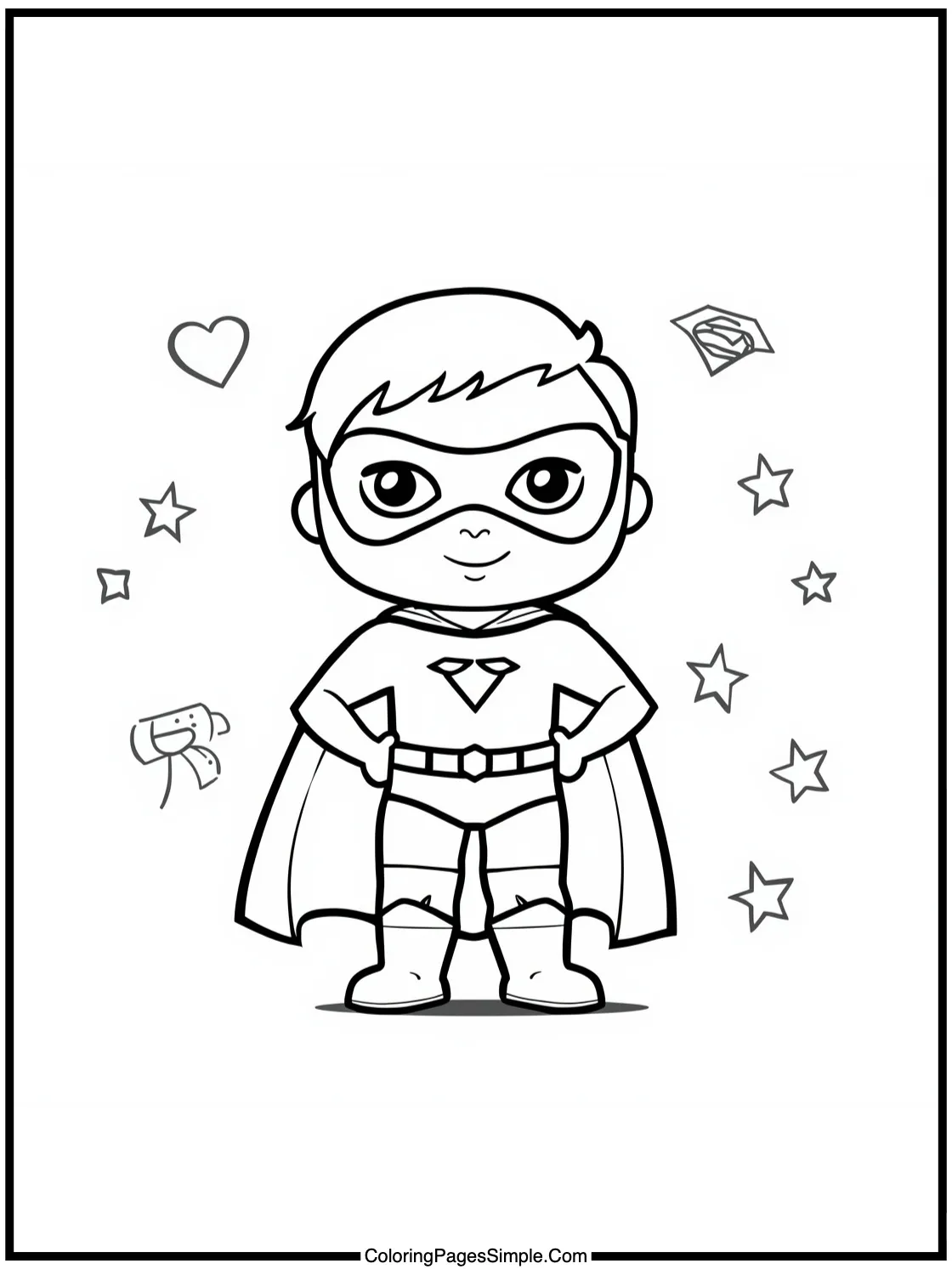 Superhero Coloring Page making new friends