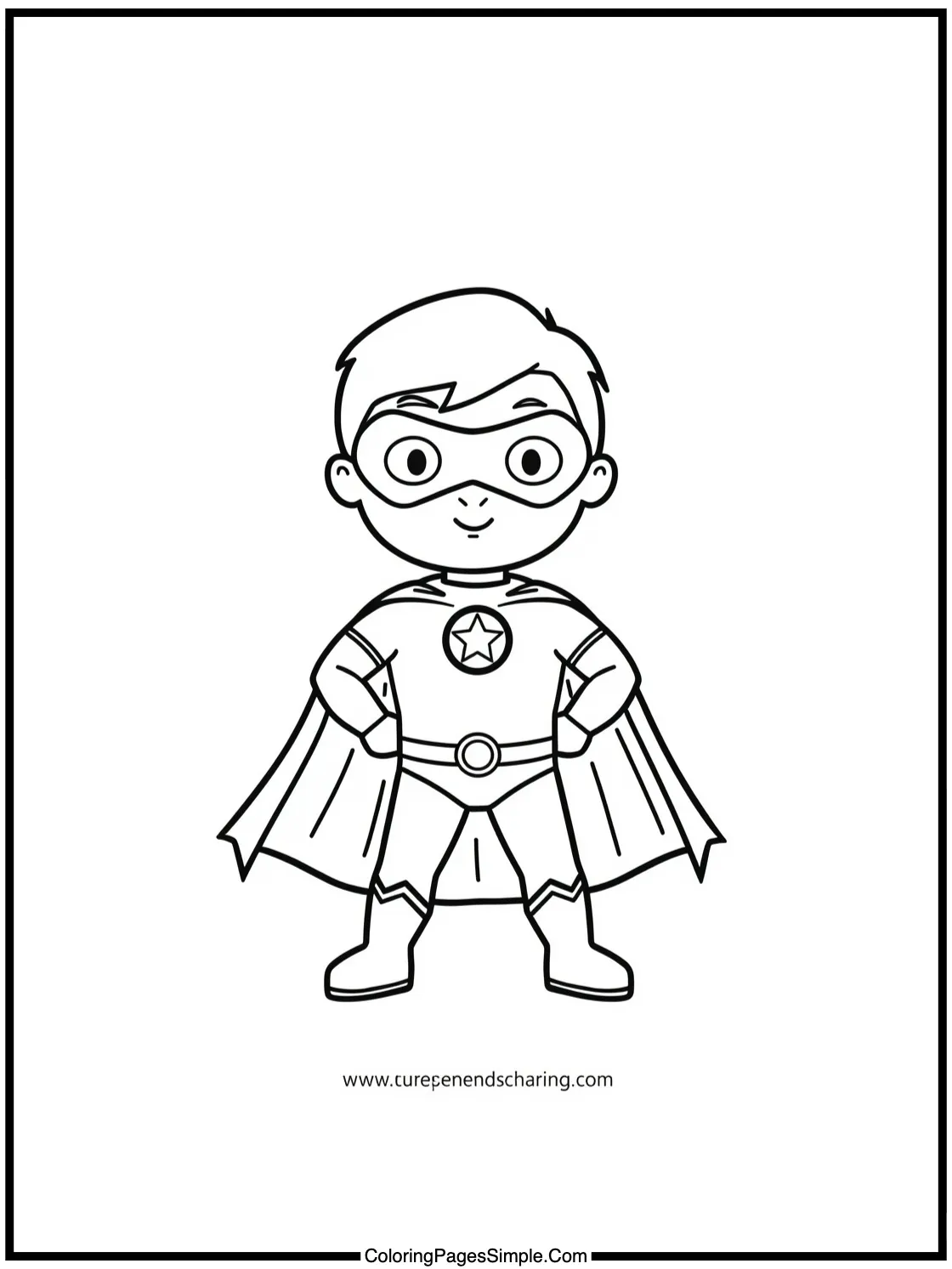Superhero Coloring Page reading a book
