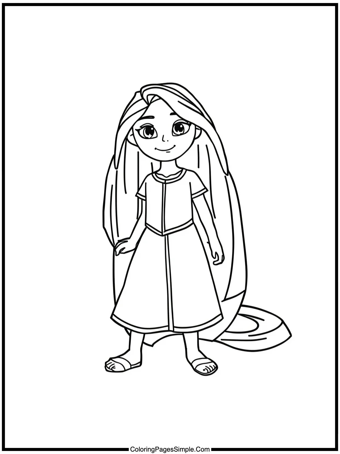 Tangled Coloring Page Pascal playing games.