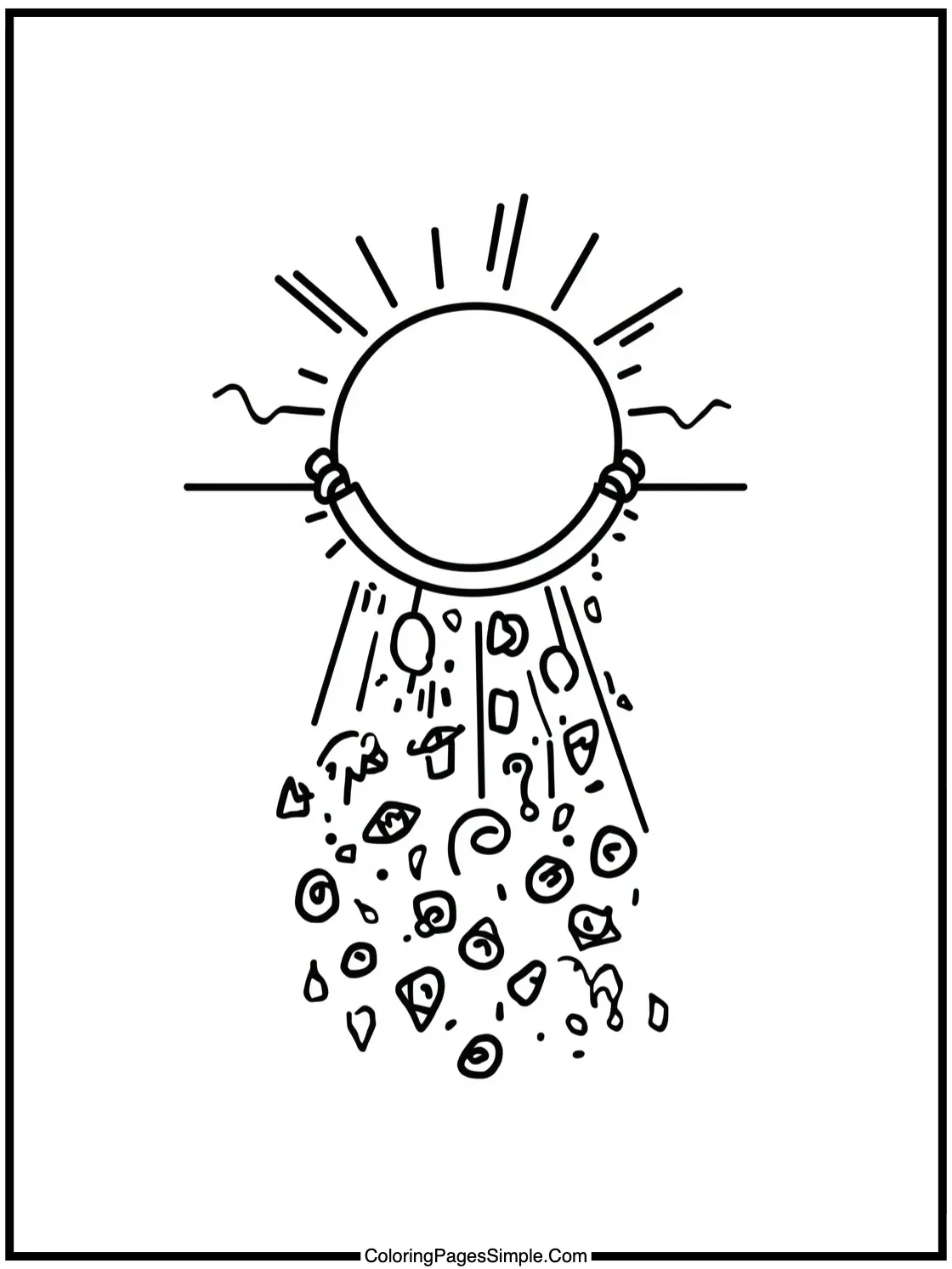 Tangled Coloring Page sun shining down.