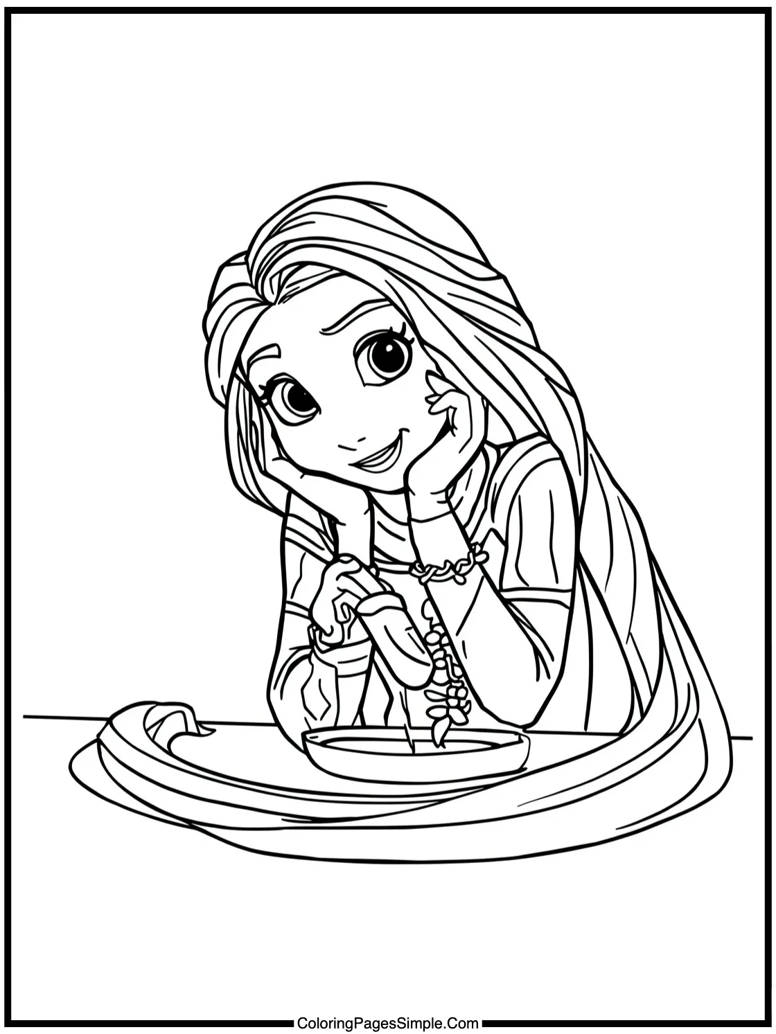 Tangled Coloring Page making new friends.