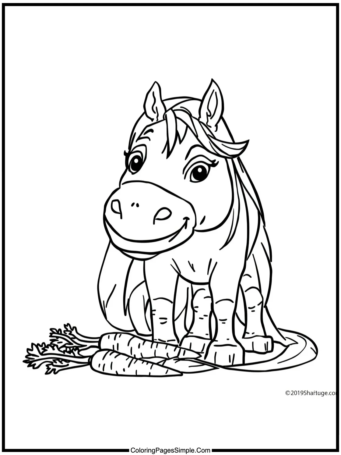 Tangled Coloring Page Maximus sharing carrots.
