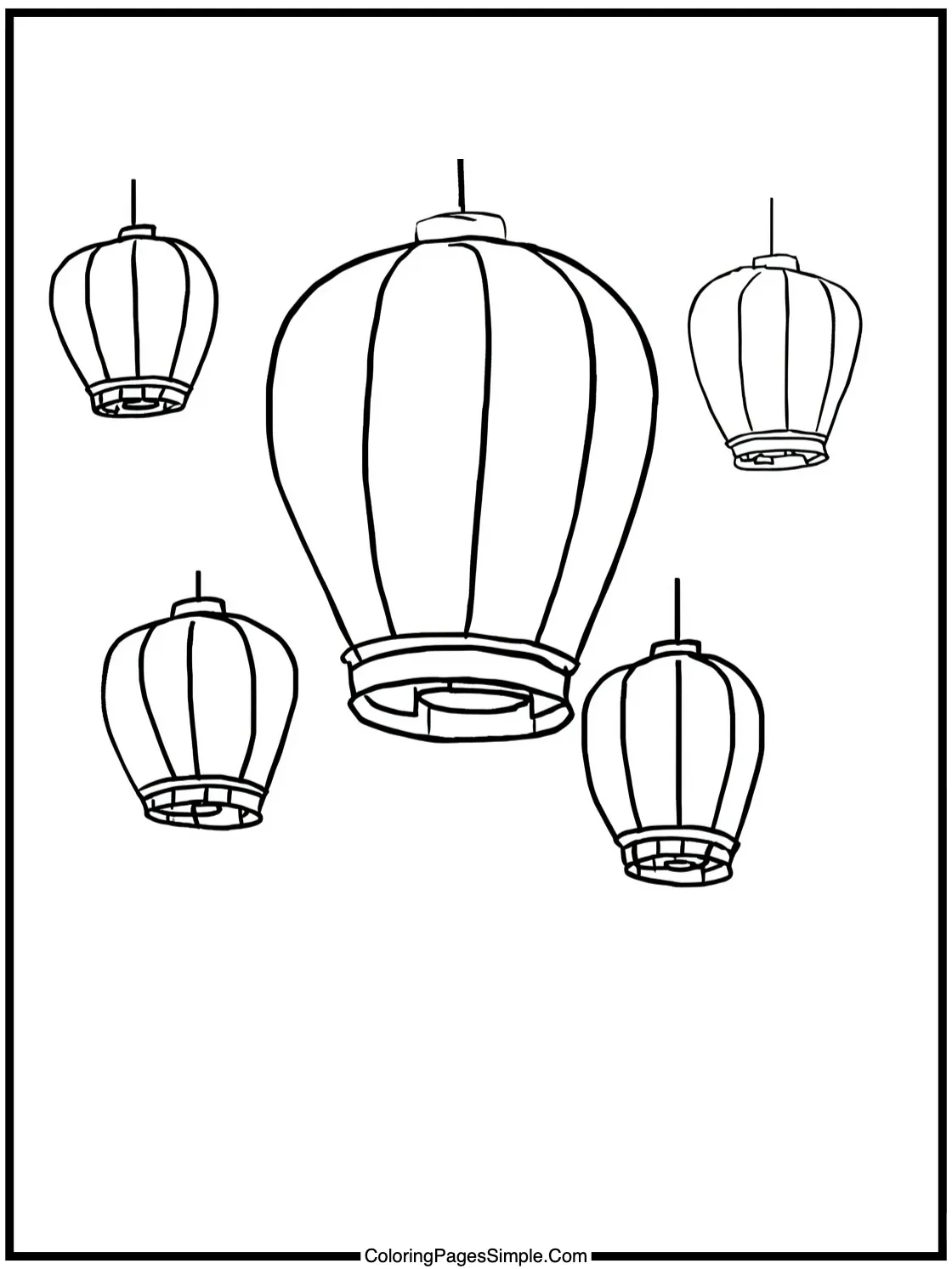 Tangled Coloring Page lanterns floating peacefully.