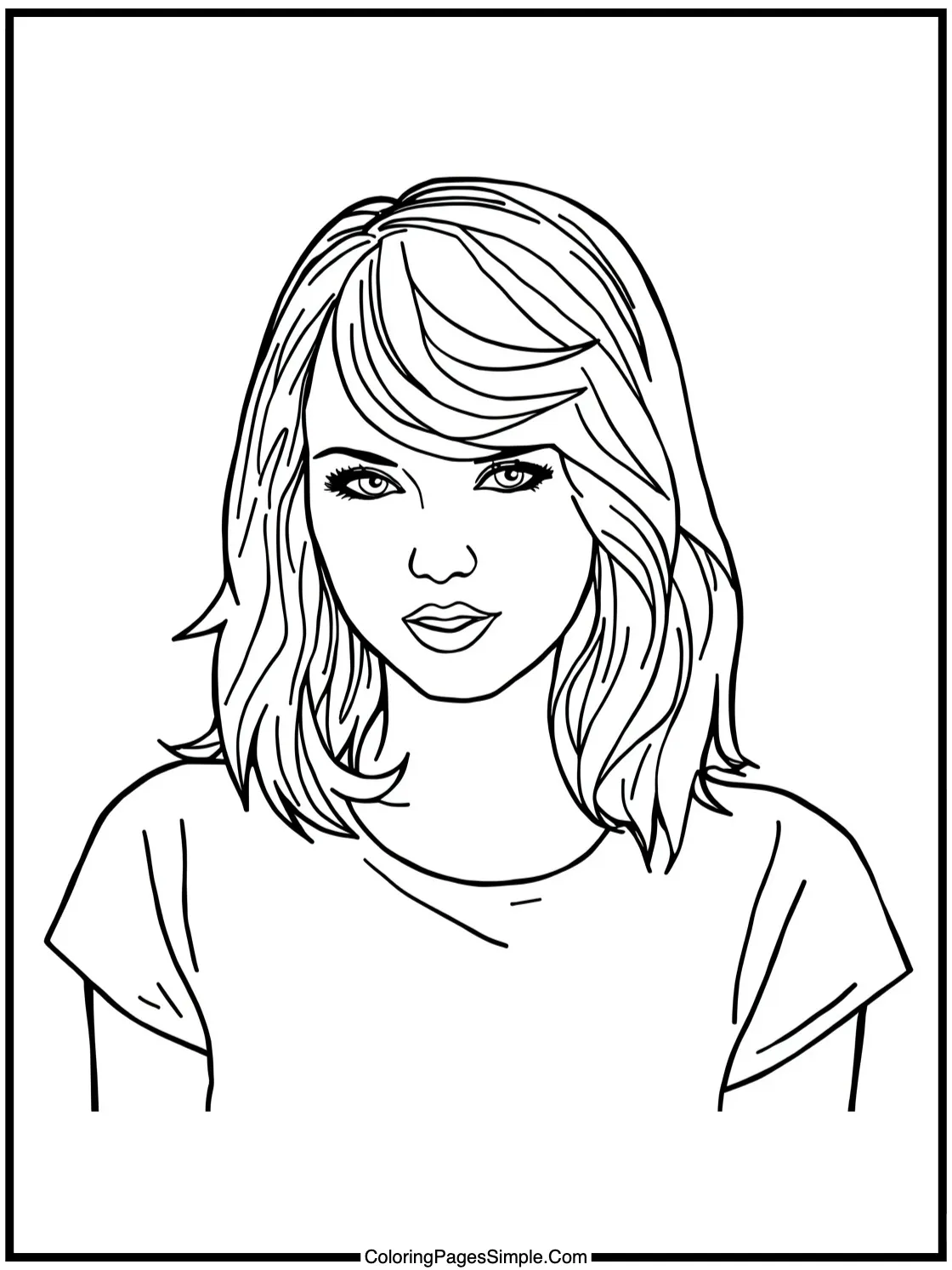Taylor Swift Coloring Page with her cat