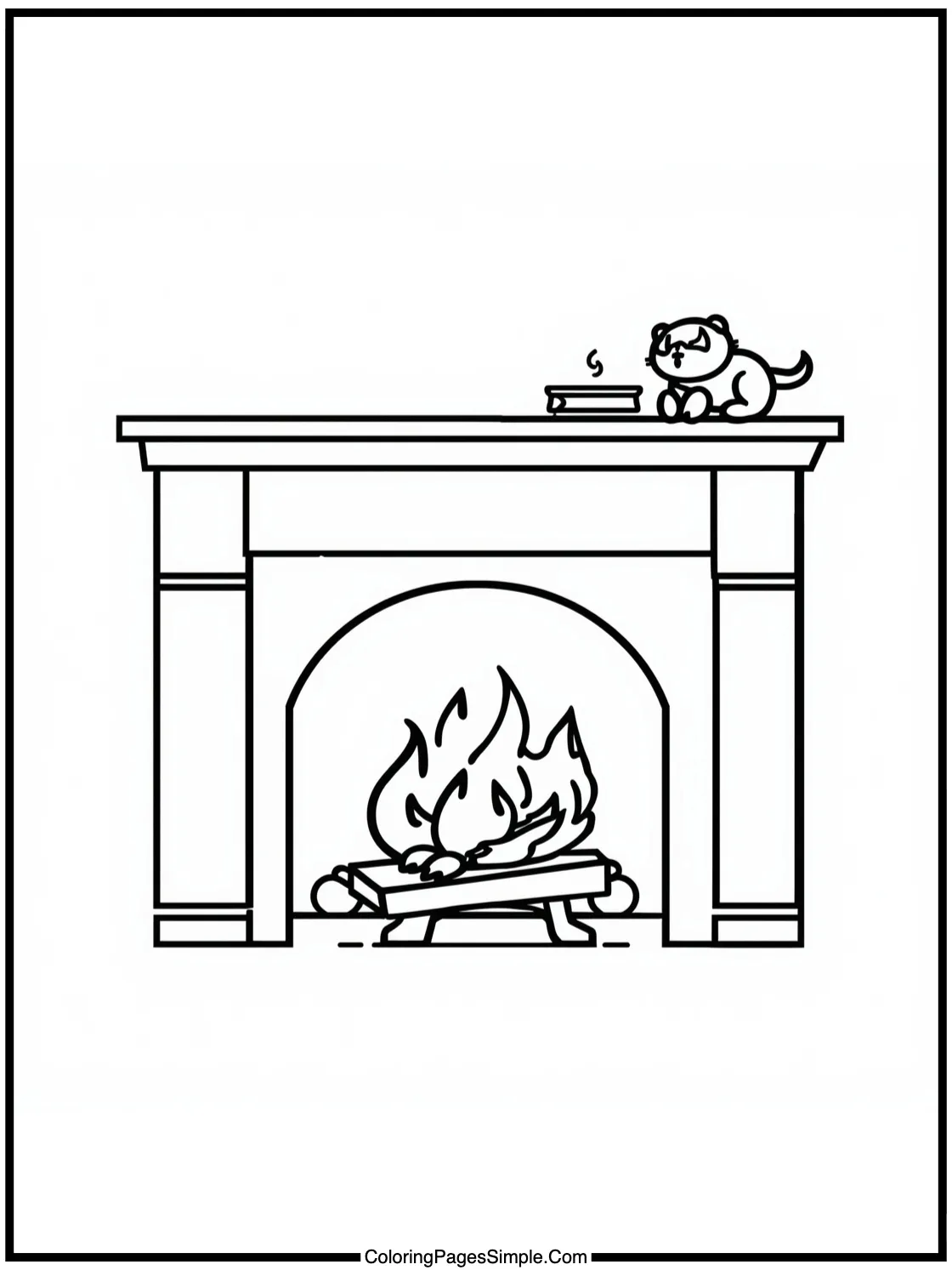 Taylor Swift Coloring Page by a fireplace